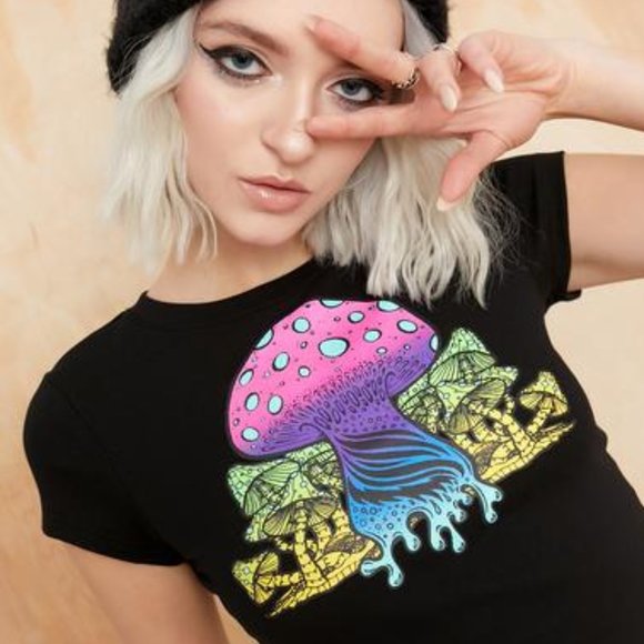 Dolls Kill Tops - CURRENT MOOD Herbal Remedy baby tee